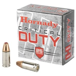 Hornady Critical Duty 9mm Luger +P 135 grain Flexlock 1110 FPS (25 rd box)