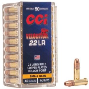 CCI Velocitor Small Game 22 LR 40 grain Copper Plated HP 1435 FPS (50 rd box)