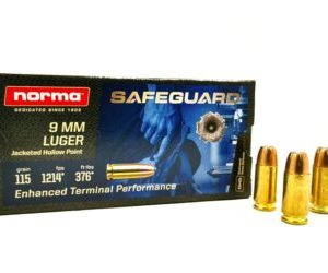 Norma Safeguard 9mm JHP 115 grain (50 rd box)