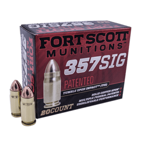 Fort Scott Munitions 357 Sig 95 grain TUI Defense/Hunting 100% Copper projectile (20 rd box)