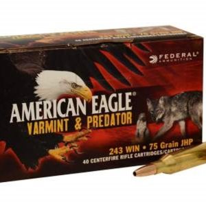American Eagle 243 Win 75 grain JHP Jacketed Hollow Point Varmint and Predator (40 rd box)
