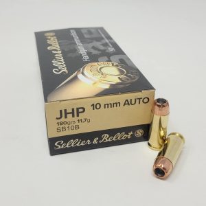 Sellier and Bellot S&B 10MM Auto 180 grain JHP Jacketed Hollow Point 50 rd box FREE SHIPPING NO SALES TAX OUTSIDE OF PA(1000 rd case)