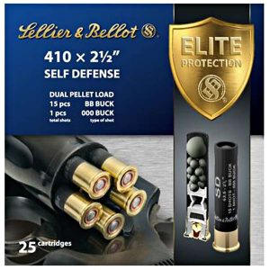 Sellier and Bellot S&B .410 Self Defense 2 1/2'' 1 000 Buckshot + 15 BB Buck 984 FPS (25 rd box)