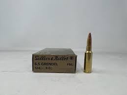 Sellier and Bellot S&B 6.5 Grendel 124 grain FMJ Full Metal Jacket (20 rd box)