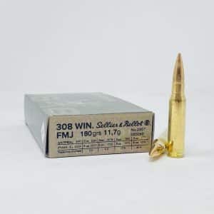 Sellier and Bellot S&B .308 Win 180 grain FMJ Full Metal Jacket (20 rd box)