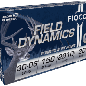 Fiocchi Field Dynamics .30-06 150 grain PSP Pointed Soft Point 2910 FPS (20 rd box)