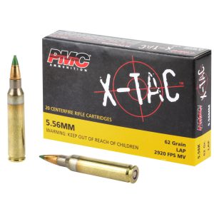 PMC X-TAC 5.56x45 NATO 62 grain Green Tip LAP 2920 FPS 20 rd box FREE SHIPPING NO SALES TAX OUTSIDE OF PA (1000 rd case)
