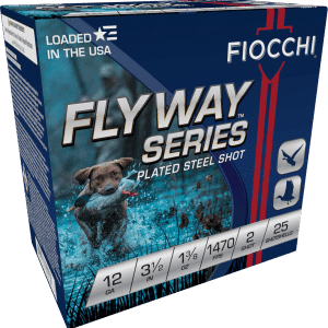 Fiocchi Flyway Series 12 Gauge 3 1/2'' 1 3/8 oz. 1470 FPS #2 Plated Steel 25 rd box FREE SHIPPING (250 rd case)
