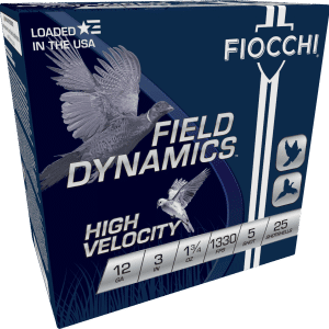 Fiocchi Field Dynamics 12 Gauge 3'' 1 3/4 oz. 1330 FPS #5 Lead Shot 25 rd box FREE SHIPPING (250 rd case)