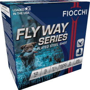 Fiocchi Flyway Series 12 gauge 3'' 1 1/8 oz. #2 Plated Steel Shot 1500 FPS 25 rd box FREE SHIPPING (250 rd case)