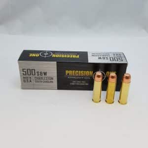 Precision One .500 S&W 350 grain FP Flat Point 20 rd box FREE SHIPPING NO SALES TAX OUTSIDE OF PA (200 rd case)