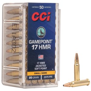 CCI .17 HMR 20 grain Gamepoint Jacketed Soft Point 2375 FPS (50 rd box)