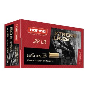 Norma .22 LR Long Range Xtreme LR-22 XLR 43 grain LRN Lead Round Nose 1165 FPS (50 rd box)
