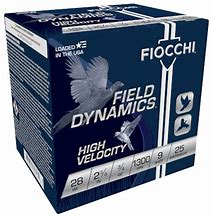 Fiocchi Field Dynamics 28 Gauge 2 3/4'' 3/4 oz. #9 Shot Lead 1300 FPS 25 rd box FREE SHIPPING (250 rd case)