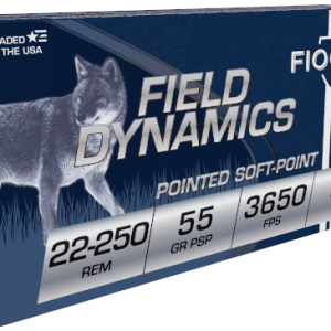 Fiocchi Field Dynamics 22-250 REM 55 grain PSP Pointed Soft Point 3650 FPS (20 rd box)