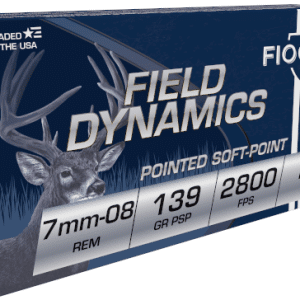 Fiocchi Field Dynamics 7mm-08 REM 139 grain PSP Pointed Soft Point 2800 FPS (20 rd box)
