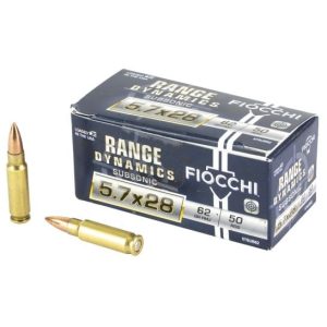 Fiocchi 5.7x28 62 grain FMJ Full Metal Jacket SUBSONIC (50 rd box)