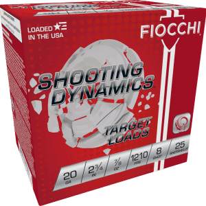 Fiocchi Shooting Dynamics 20 gauge 2 3/4'' 7/8 oz Lead 1210 FPS 25 rd box 250 rd case x 2 FREE SHIPPING (500 rd case)