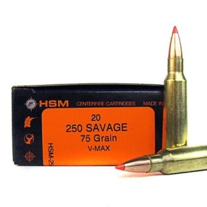 HSM .250 Savage 75 grain V-MAX New (20 rd box)