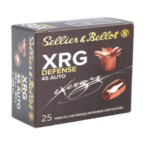 Sellier and Bellot XRG Exergy Defense .45 auto 165 grain Solid Copper Hollow Point (25 rd box)