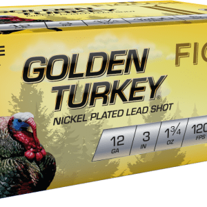 Fiocchi Golden Turkey 12 gauge 3'' 1 3/4 oz. #6 Nickel Plated Lead 1200 FPS (10 rd box)