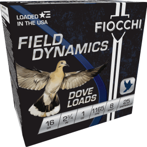 Fiocchi Field Dynamics Dove Loads 16 gauge 2 3/4'' 1 oz. #8 Shot Lead 1165 FPS 25 rd box FREE SHIPPING (250 rd case)