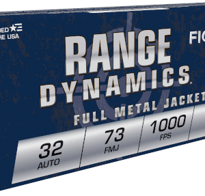 Fiocchi Range Dynamics .32 Auto 73 grain FMJ Full Metal Jacket 1000 FPS (50 rd box)