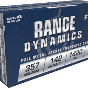 Fiocchi Range Dynamics .357 Mag. 142 grain FMJTC Full Metal Jacket Truncated Cone 1420 FPS (50 rd box)