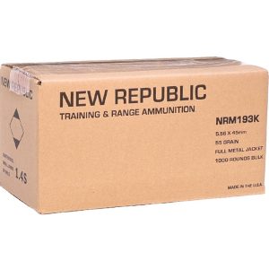 New Republic Training & Range 5.56x45mm Ammo 55 Grain M193 Full Metal Jacket Boat Tail 3165 FPS LOOSE BULK NEW AMMO, BRASS CASED FREE SHIPPING (1000 rd case)
