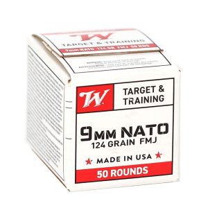 Winchester USA 9mm NATO Ammo 124 Grain Full Metal Jacket 1200 FPS (50 rd box)