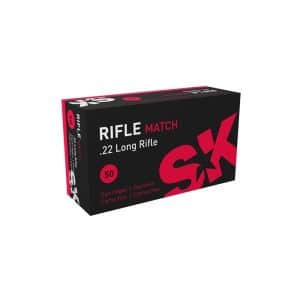SK Rifle Match 22 Long Rifle Ammo 40 Grain Lead Round Nose 1050 FPS (50 rd box)