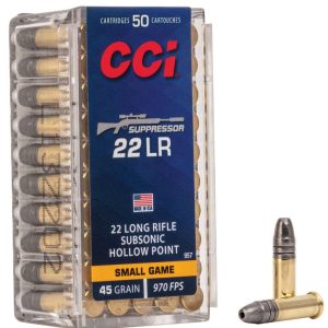 CCI Suppressor .22 LR .22 Long Rifle 45 grain Subsonic Hollow Point 970 FPS (50 rd box)