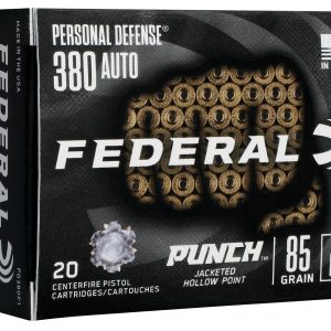 Federal Personal Defense Punch 380 acp auto 85 grain Jacketed Hollow Point JHP (20 rd box)